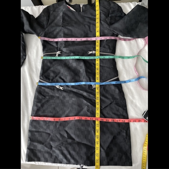 EUC $788 Marc by Marc Jacobs Zip Detail Check Shift Dress Black [SZ‎ 0 2 XS ] - Picture 3 of 12